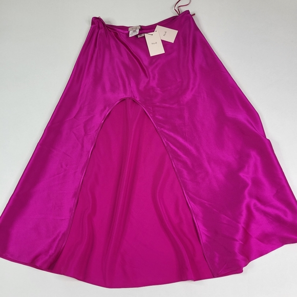 NUE Studio Fuschia Pink Silk Laetitia Skirt sz XS *NO BELT - Picture 5 of 7